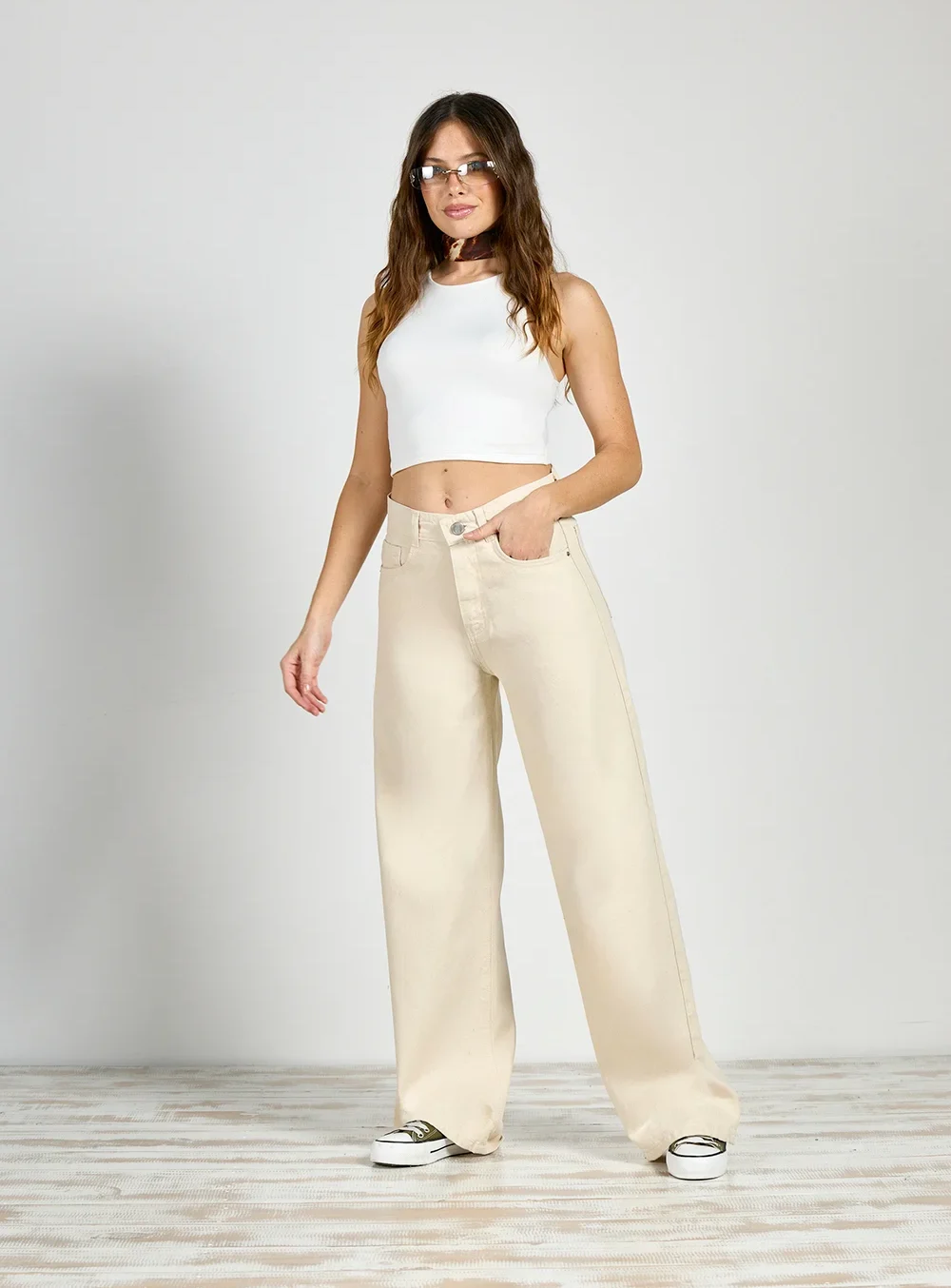 Jeans Cenitho Wide Leg Clásico Crudo Rígido