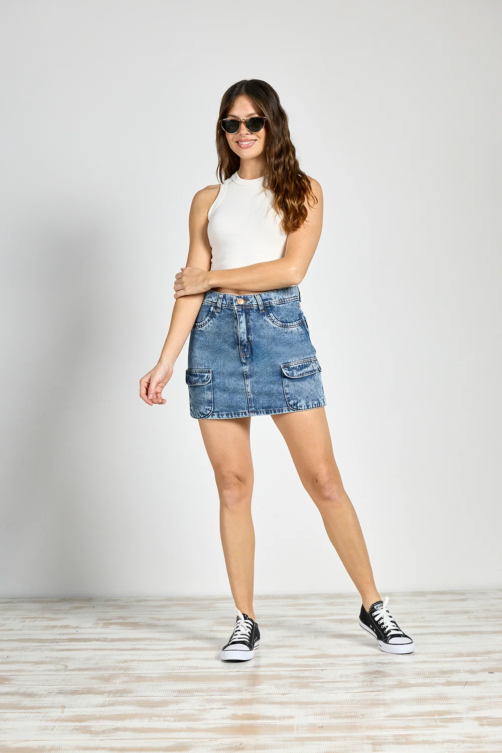 Pollera Cenitho Cargo Azul Rígido